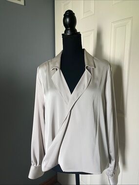 Calvin Klein Light Cream Draped Blouse Jacket